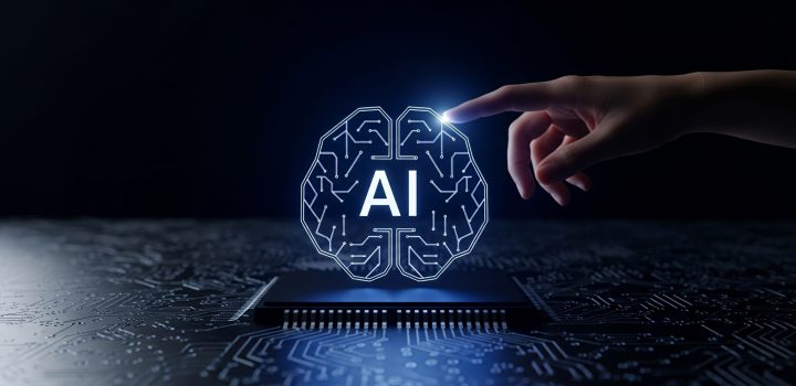Virtuele PE-Marathon | AI in Finance | Ticket 12 PE-uren | 6 workshops naar keuze AI Artificial intelligence (AI) and machine learning concept on virtual screen.
